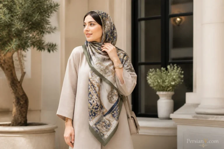 روسری طرح دار برای استایل محجبه