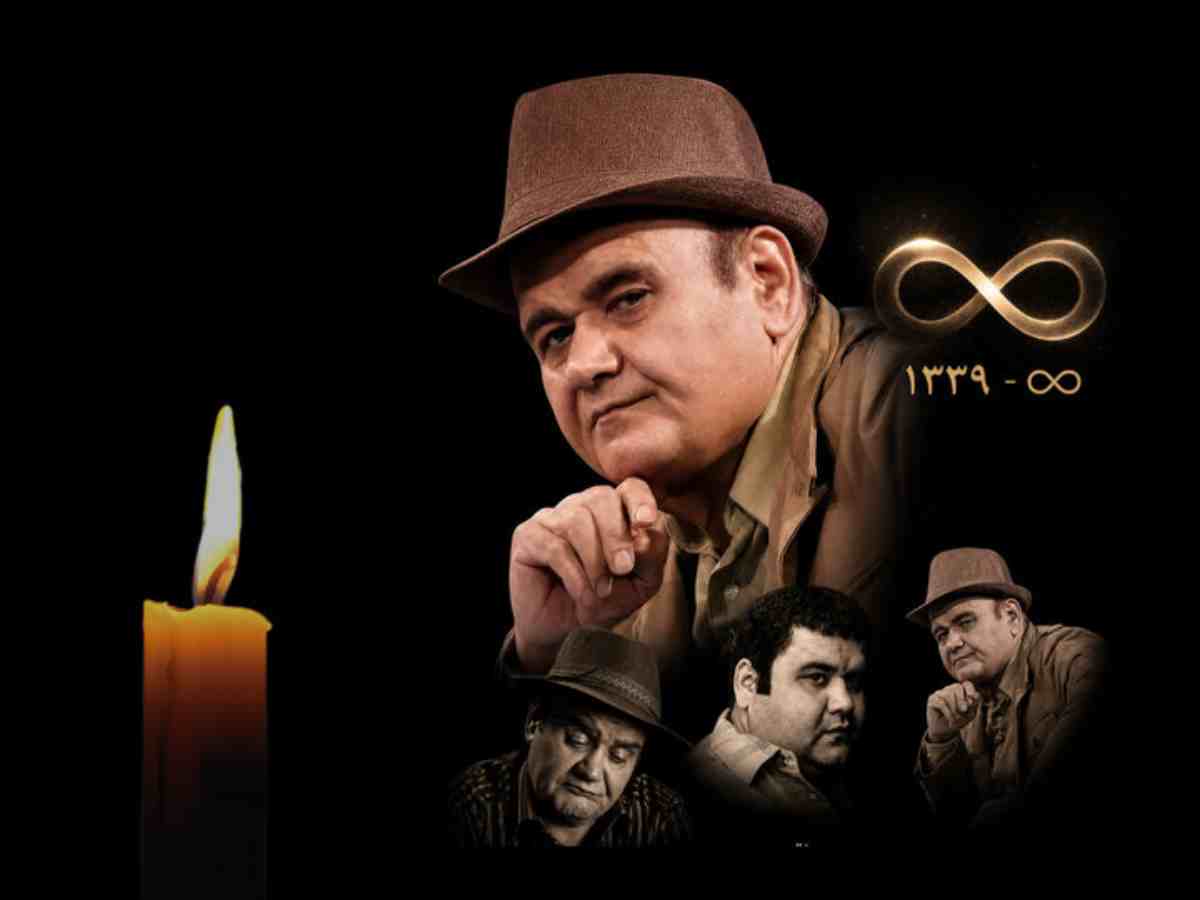 تابوت اکبر عبدی بازیگر فقید سینما و تلویزیون و تصویری جالب از ۲۸ نقش ماندگار اکبر عبدی در مراسم تشییع او