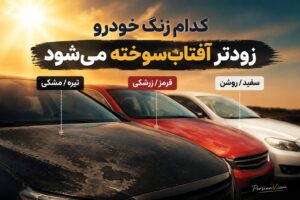 کدام رنگ خودرو زودتر آفتاب‌سوخته می‌شود؟ | رنگ‌های آسیب‌پذیر در برابر خورشید