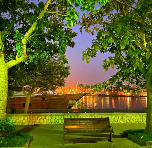 پارک کنار نهر الفهیدی محله بستکیه دبی
