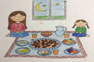 نقاشی سفره افطار ساده و فانتزی ؛ ۱۳ ایده خلاقانه آموزشی برای کودکان و نوجوانان