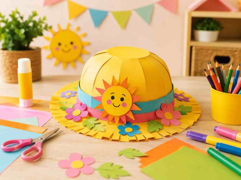 کاردستی کلاه آفتابی با کاغذ ؛ ایدهای شاد برای روزهای تابستان
