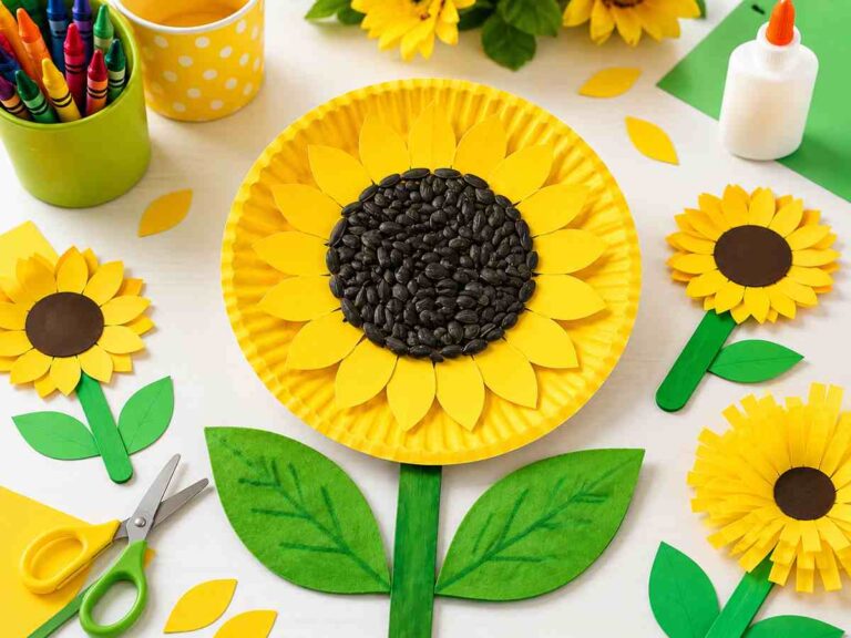 کاردستی آفتابگردان برای کودکان ؛ ۱۰ ایده ساده و شاد برای ساخت کاردستی آفتابگردان