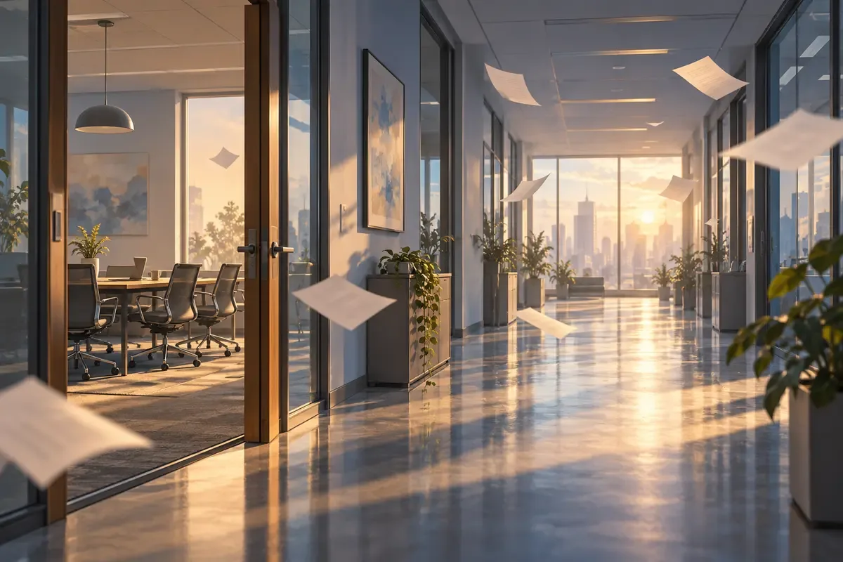 دیدن محل کار قدیمی در خواب راهرو و اتاق جلسه در محل کار با فضایی شبیه رویا