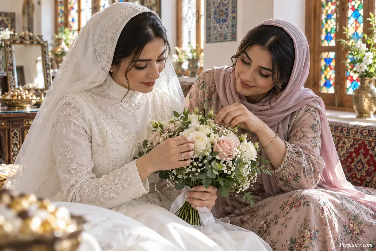لباس عروس خواهر در خواب آماده شدن خواهر در لباس عروس و همراهی خواهرش