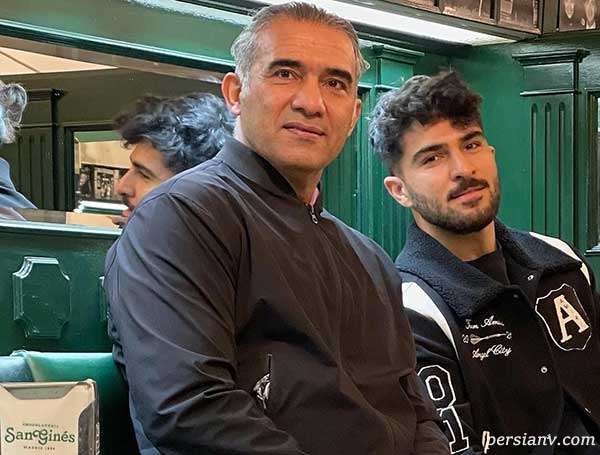 احمدرضا عابدزاده و خانواده اش در ورزشگاه آلوارو مورنو اسپانیا