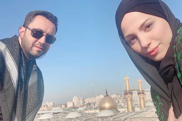محیا اسناوندی با همسرش