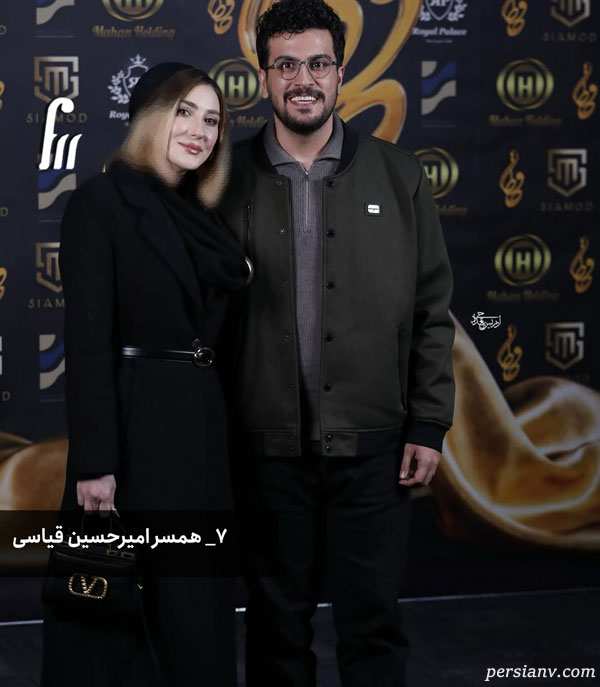 امیرحسین قیاسی و همسرش هنرمندان زن در جشن حافظ