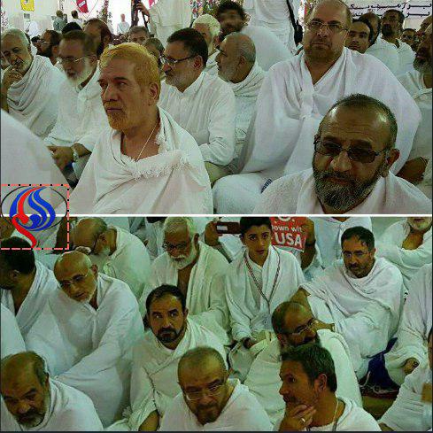 محمدباقر قالیباف و میرسلیم در مراسم امروز برائت از مشرکان و در لباس احرام محمدباقر قالیباف در لباس احرام