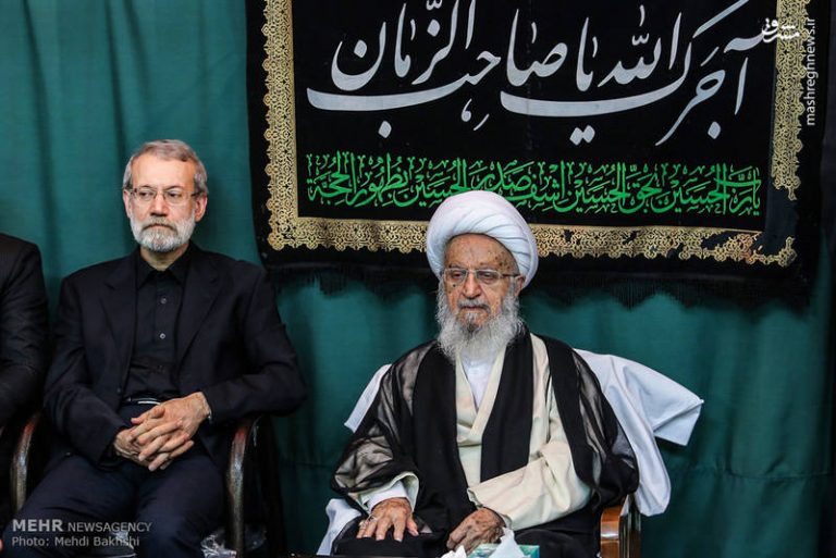 مراسم عزاداری سیدالشهداء(ع) در بیوت مراجع با حضور لاریجانی