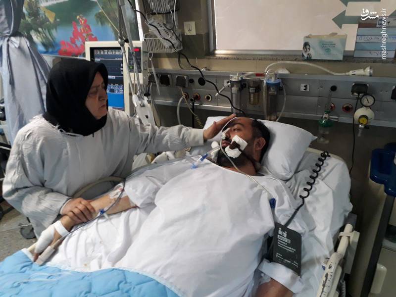 امید خسروی جوان بسیجی در کما بسیجی مجروح حادثه پاسداران