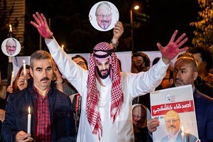 تصاویری از روشن کردن شمع به یاد جمال خاشقجی روزنامه نگار سعودی
