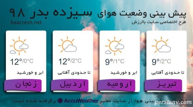 هوای سیزده بدر ۹۸ وضعیت هوا در سیزده بدر ۹۸