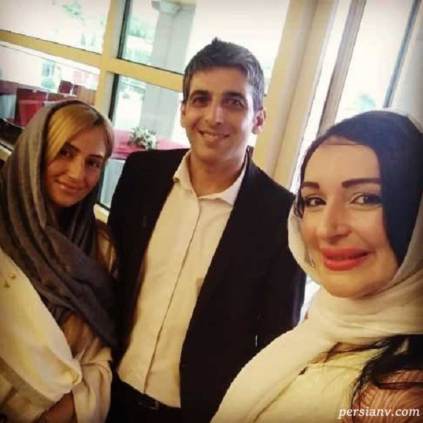 سلفی مژگان ترانه با حمید گودرزی و همسر دومش حمید گودرزی در جشن حافظ