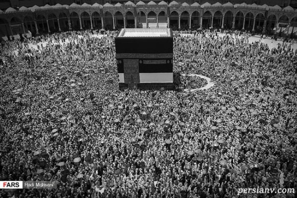 حجاج در حال طواف خانه خدا حال و هوای حجاج