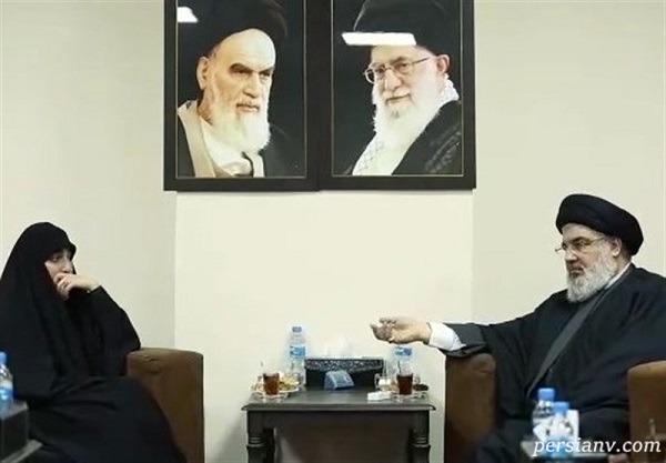 گفت وگو و دیدار سید حسن نصرالله با دختر شهید قاسم سلیمانی
