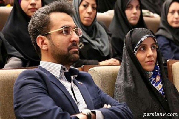 آذری جهرمی و همسرش در مراسم تشییع سردار سلیمانی در تهران