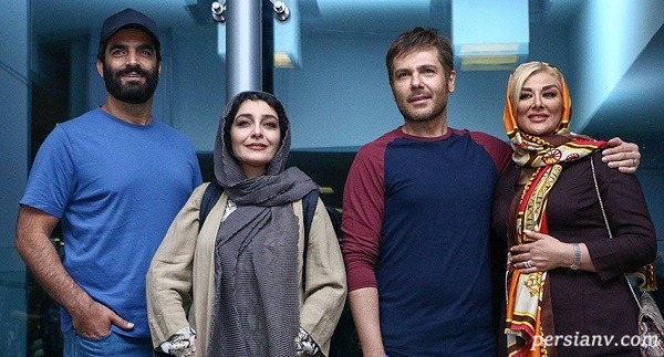 ساره بیات و کوروش تهامی بازیگران سریال دل در اتاق گریم