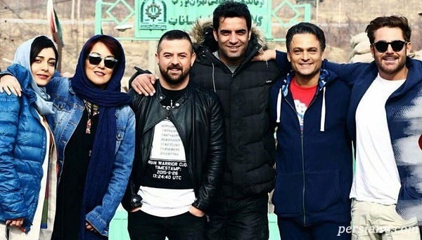 تصویر جدید منوچهر هادی و رضا گلزار در پشت صحنه عاشقانه