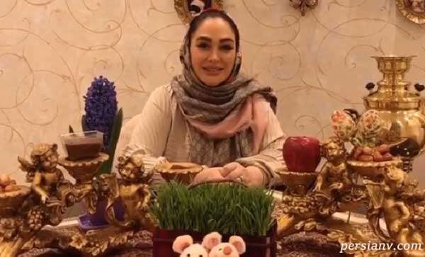 الهام حمیدی بازیگر نوروز 1400 را سر سفره هفت سین تبریک گفت
