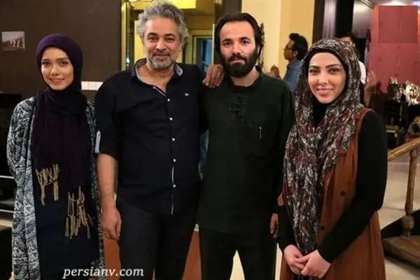 «حسن جوهرچی» در پشت‌صحنه آخرین سریالش «آرام می‌گیریم»، در کنار «لیلا اوتادی»