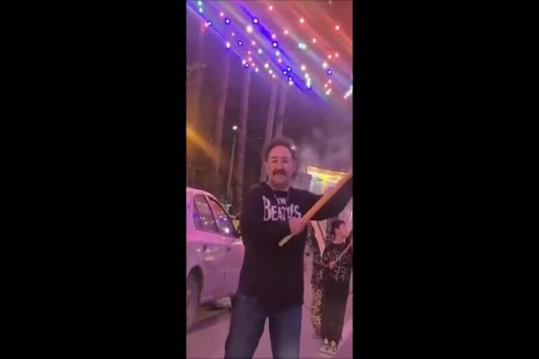 هدایت هاشمی در تجمع انقلابی سبزوار پرچم را به دست گرفت