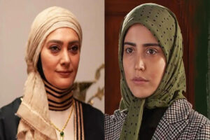 تصویری از شبنم قربانی و سودابه بیضایی در پشت صحنه سریال طوبی