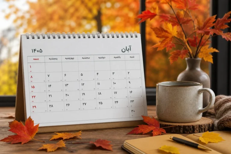 تقویم آبان ۱۴۰۵؛ مناسبت‌های مهم و تعداد تعطیلات این ماه پاییزی