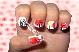 طراحی ناخن هایی با جلوه هنری پاییز +عکس
