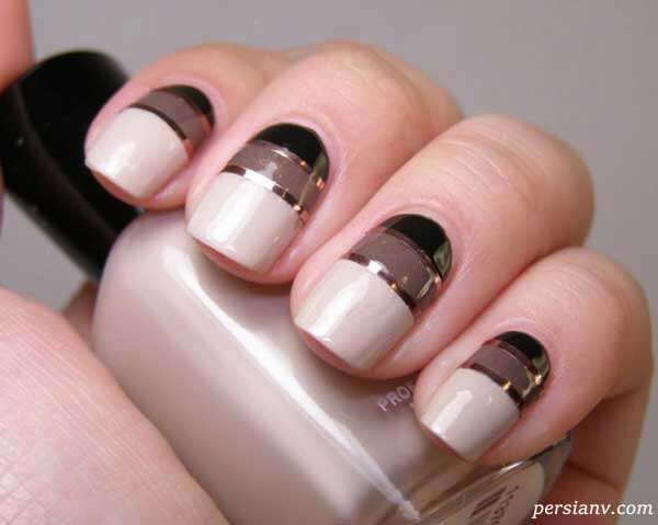 طراحی ناخن های زیبا با کمک نوار چسب