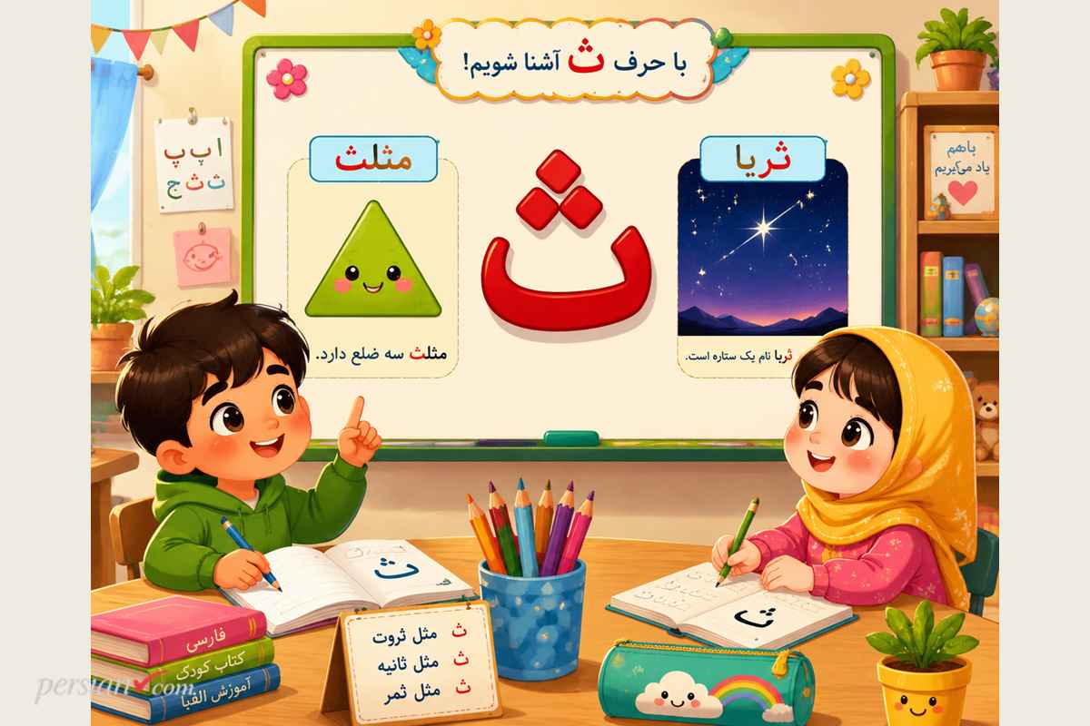 کلمات دارای نشانه ث ؛ پکیج جامع آموزش روان‌خوانی، املا و لیست واژگان سخت