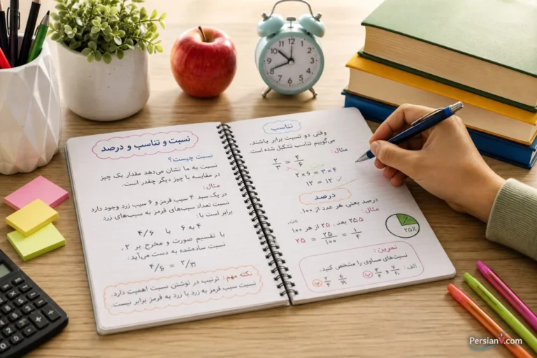 آموزش نسبت و تناسب و درصد کلاس ششم ؛ روش ساده + ۳۵ تمرین با جواب