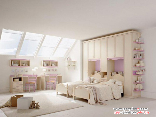 تخت های زیبای دکوراسیون اتاق خواب اتاق خواب دو تخته