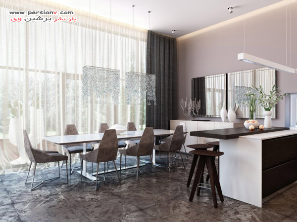 آینه کاری مدرن و زیبا طراحی داخلی با آینه کاری