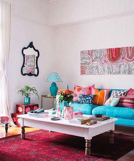 آپارتمان مدرن و شیک رنگی با ایده های دکوراسیون رنگی 2017 ایده های دکوراسیون رنگی