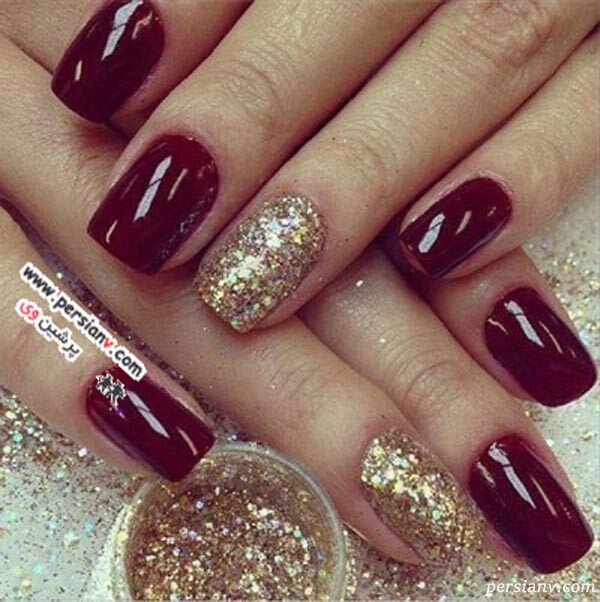 طراحی ناخن به رنگ زرشکی